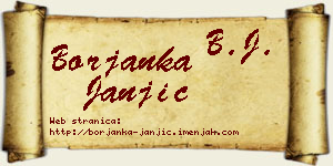 Borjanka Janjić vizit kartica